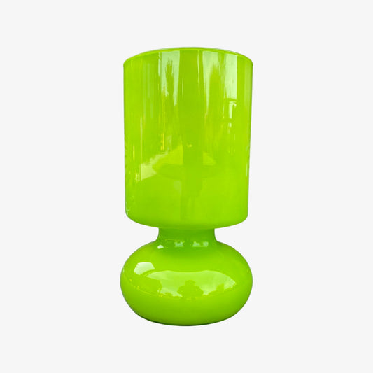 IKEA Classic LYKTA Table Lamp | Handmade Quality Lime Green Glass Table Light / Night Light / Desk Lamp | 1980s, 1990s Mid Century Modern