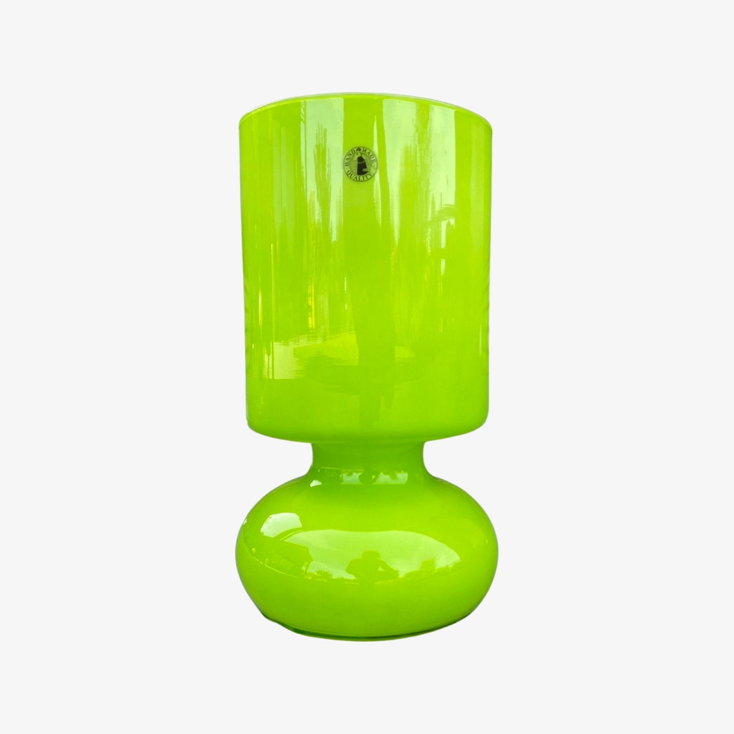 IKEA Classic LYKTA Table Lamp | Handmade Quality Lime Green Glass Table Light / Night Light / Desk Lamp | 1980s, 1990s Mid Century Modern