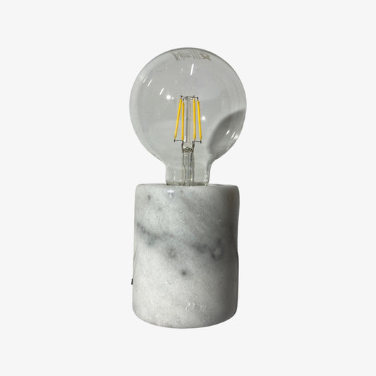 Vintage Marble Table Lamp - Dutch Design - White Marble Lamp Base